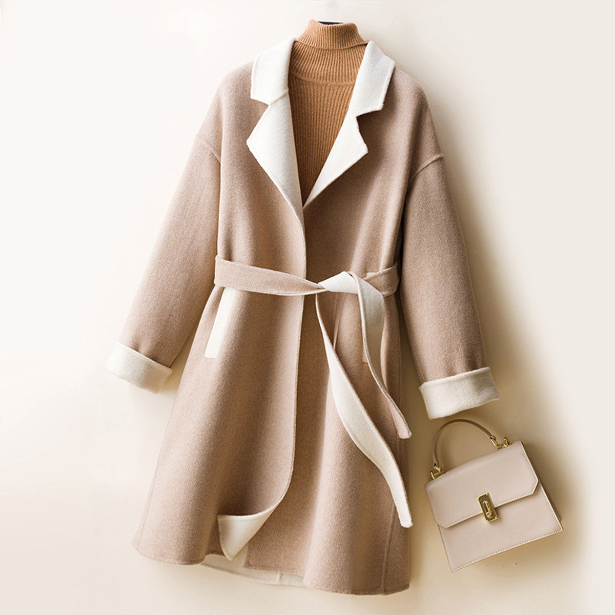 Ladies Wool Double-Faced Coat – Classic Elegance & Cozy Warmth - enhanced image 9