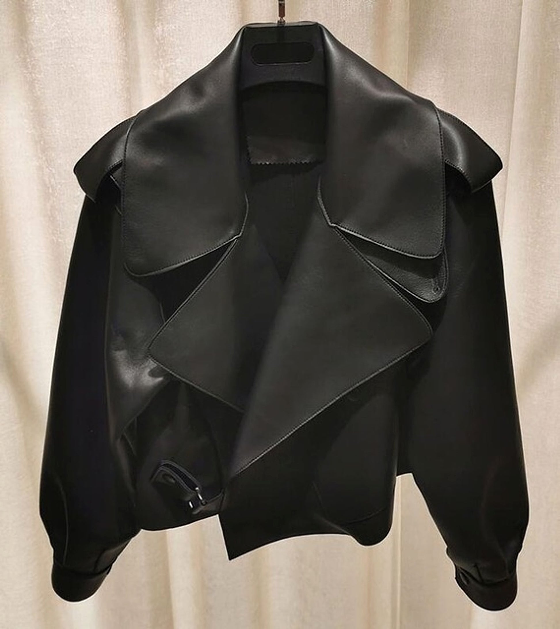 Leather Jacket Women New Outerwear Large Retro - enhanced image 9