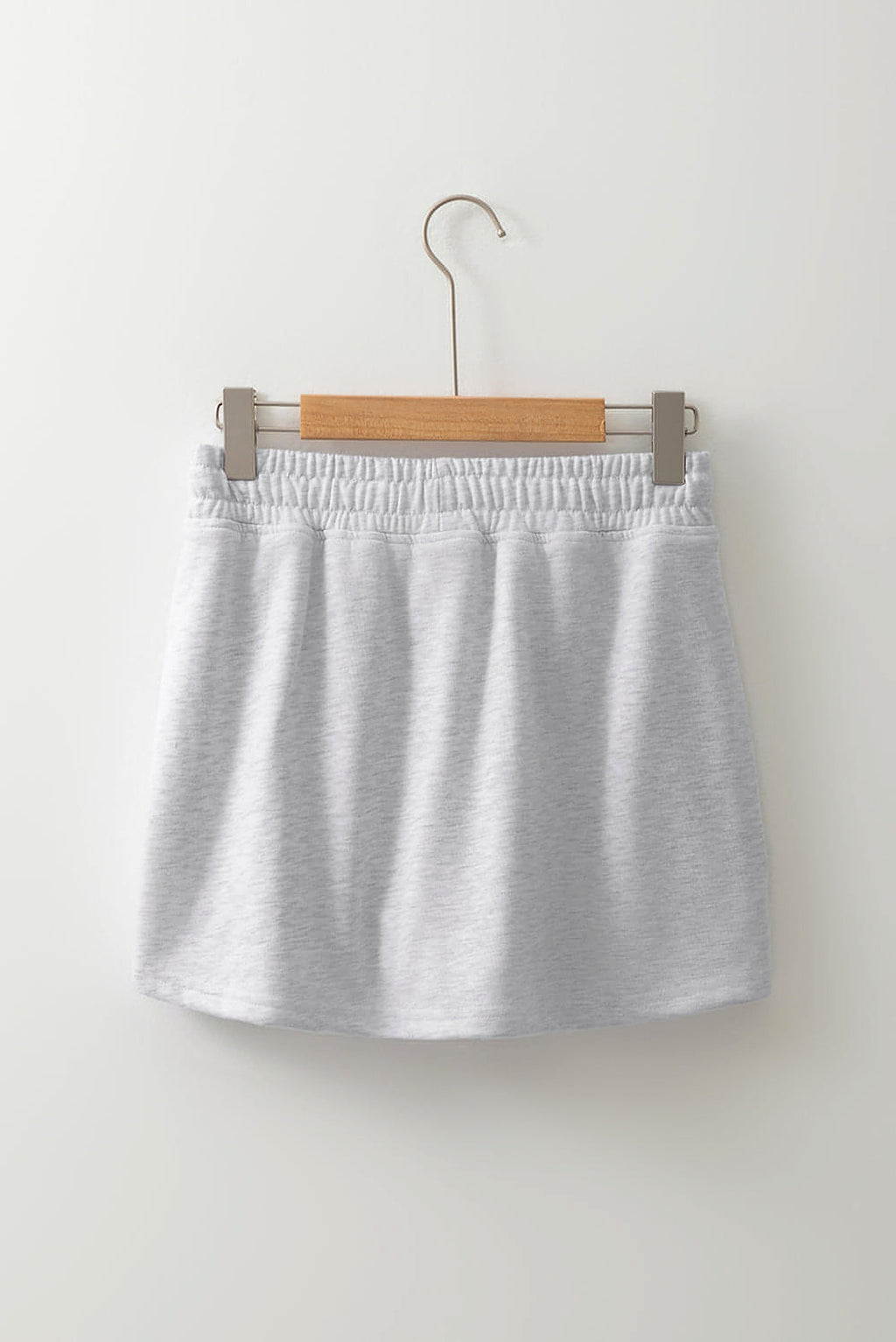 Light Grey French Terry Drawstring Mini Skort with Pockets - enhanced image 9