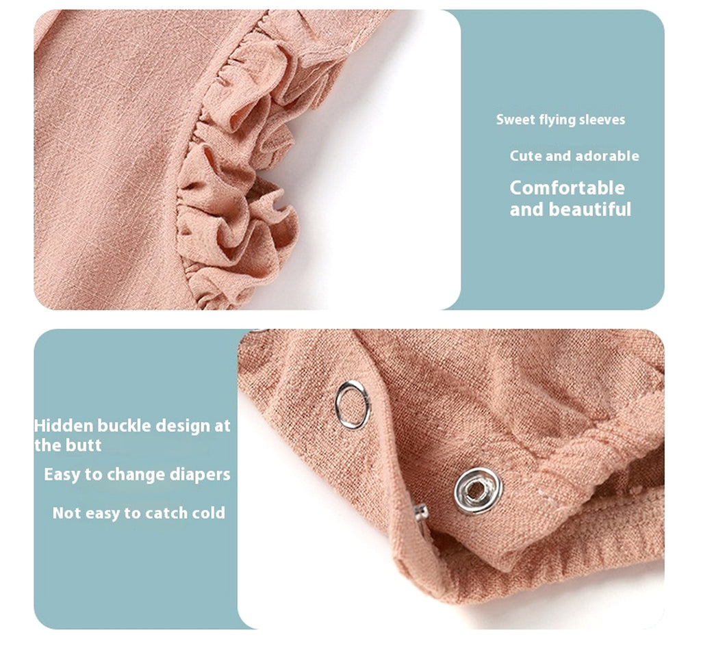 LinoNest™ – Linen Baby Romper with Soft Straps - enhanced image 9