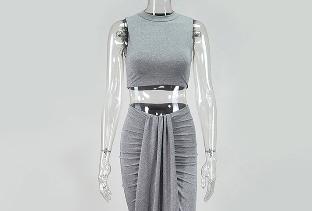 Medium Length Irregular Vest Dress - enhanced image 9