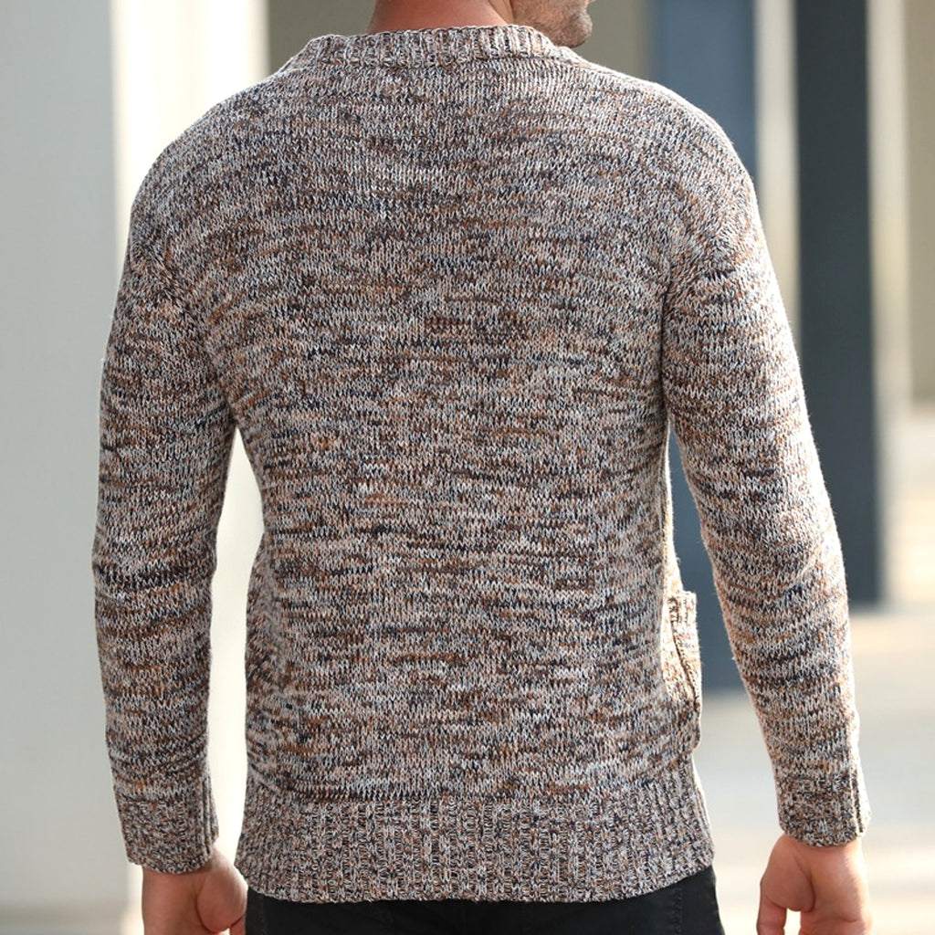 Men's Autumn And Winter Thin Mixed Wool Sweater - enhanced image 9