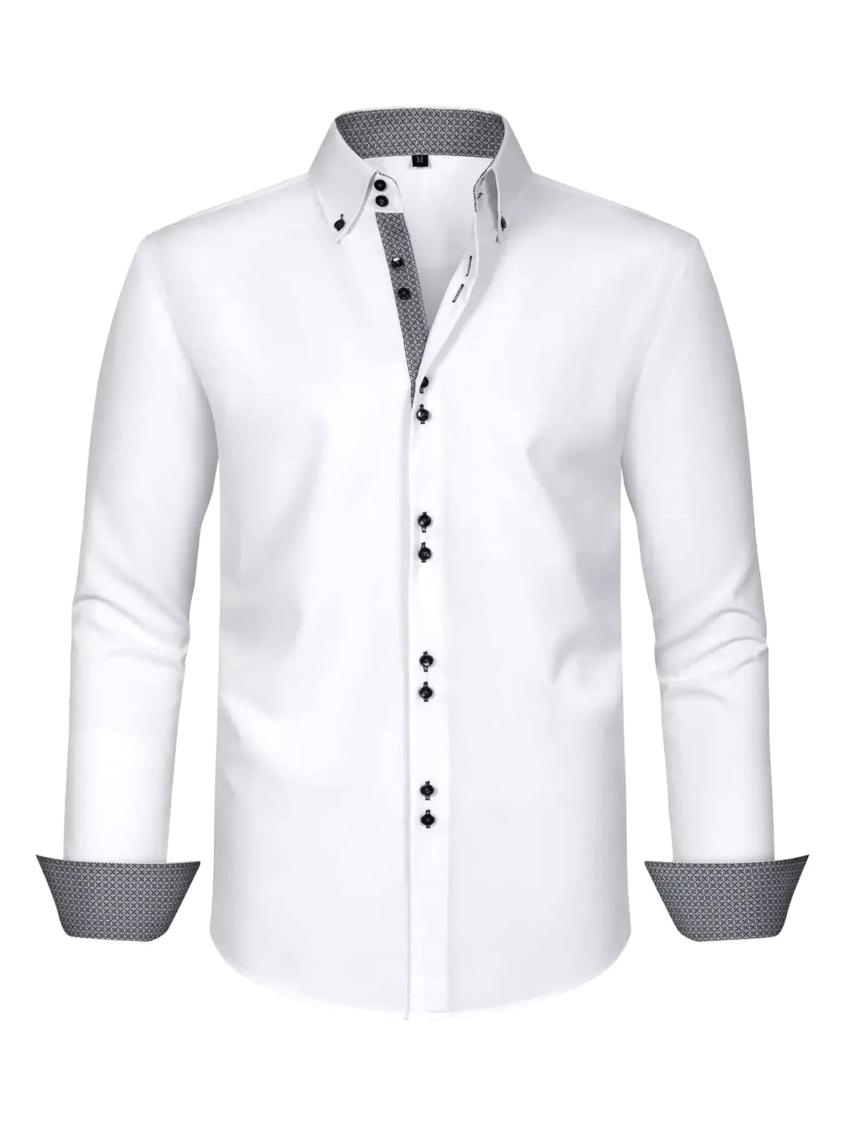 Men's Full Size Button-Down Casual Shirt with Contrast Cuffs Plus Size - enhanced image 9