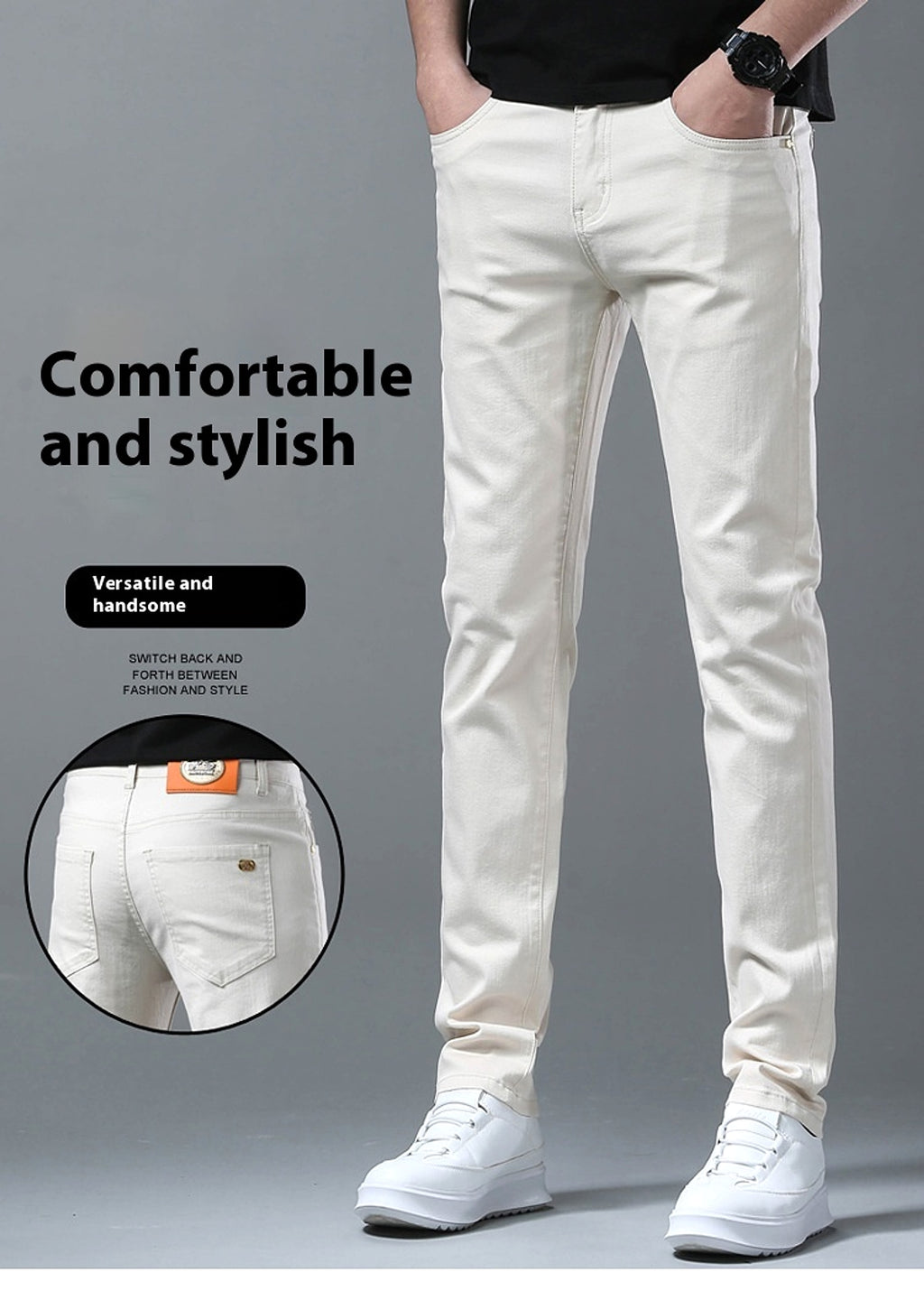 Men's Korean Style Slim-fitting Ankle-tied Youth High-end Pants - enhanced image 9