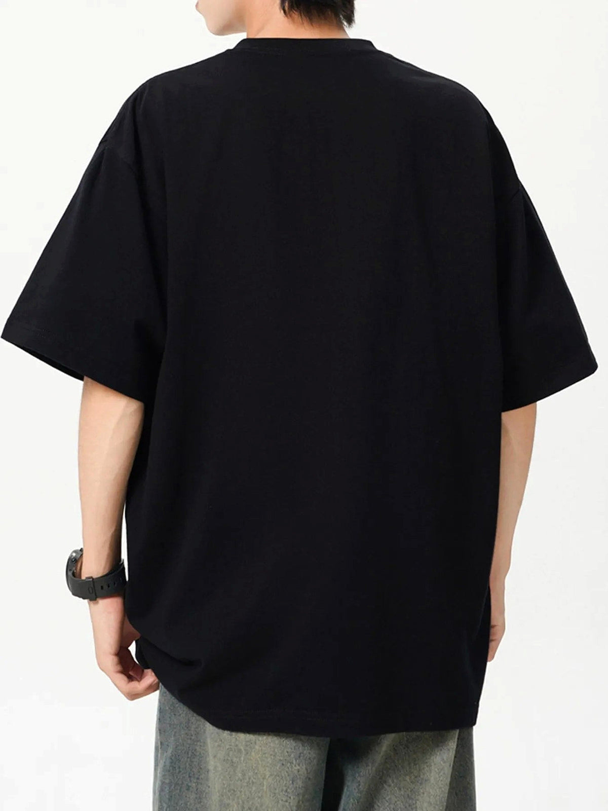 Men's Plus Size Oversized Crew Neck Short Sleeve T-Shirt - enhanced image 9
