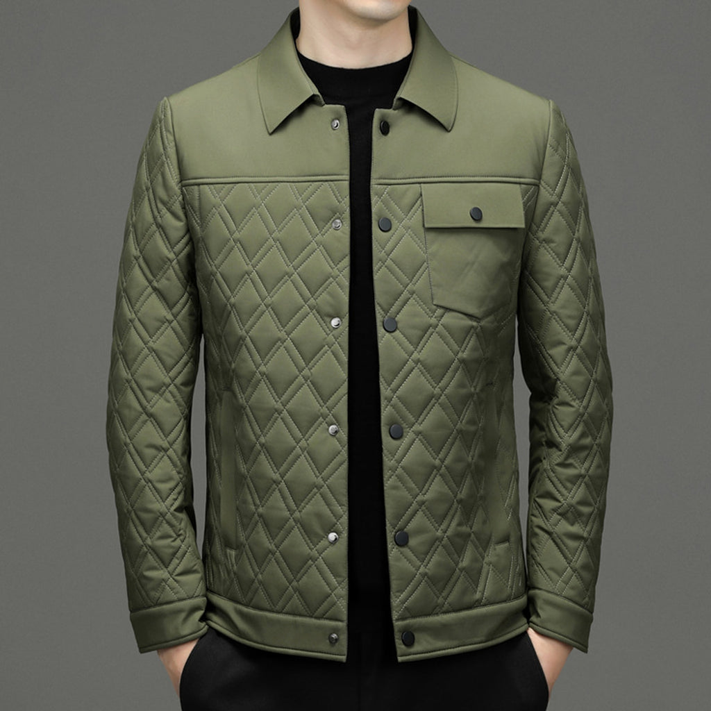 Men's Simple Casual Cotton-padded Jacket With Mulberry Silk - enhanced image 9