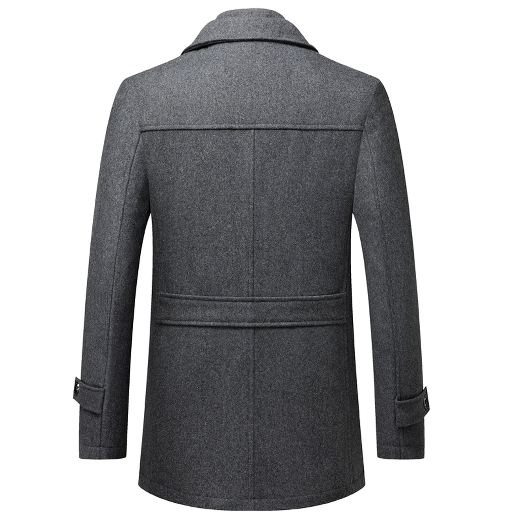 Men's Wool Woolen Thickened Overcoat Jacket - enhanced image 9