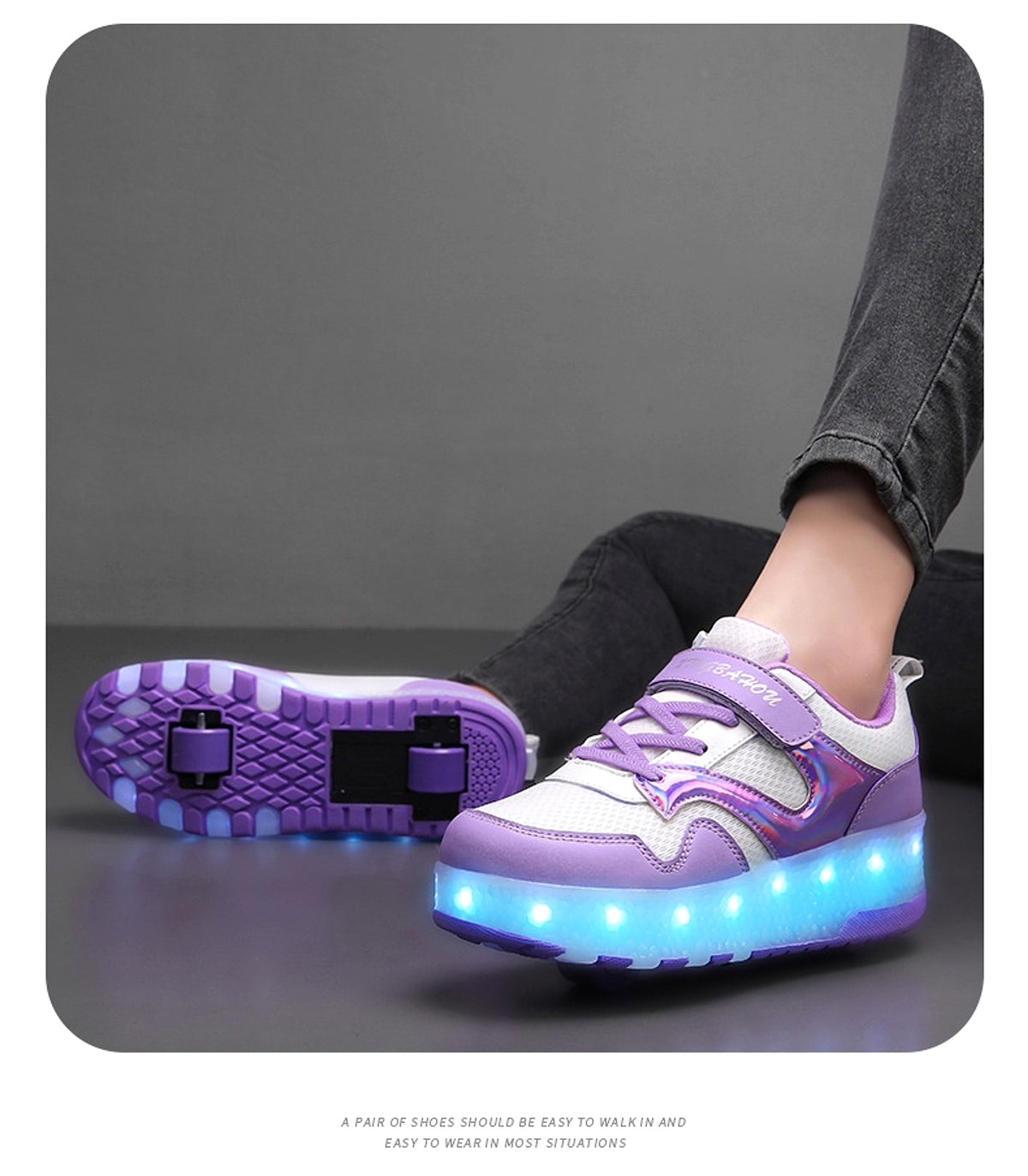 Mesh Heelys Double-wheeled Boys And Girls Skate Shoes - enhanced image 9
