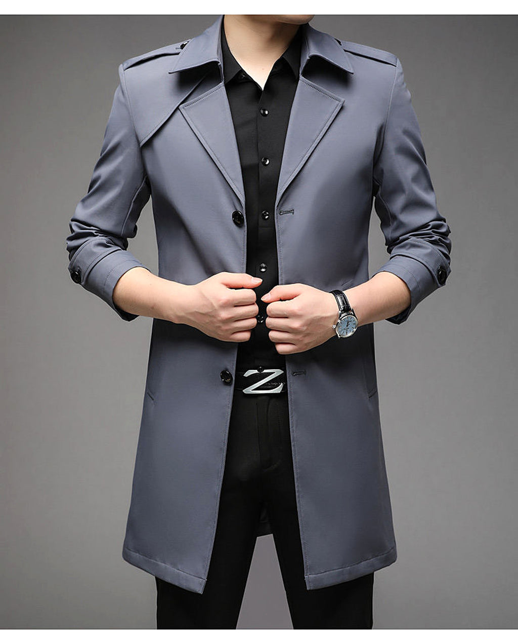 UrbanLayer™ – Mid-Length Trench Coat for Men - enhanced image 9