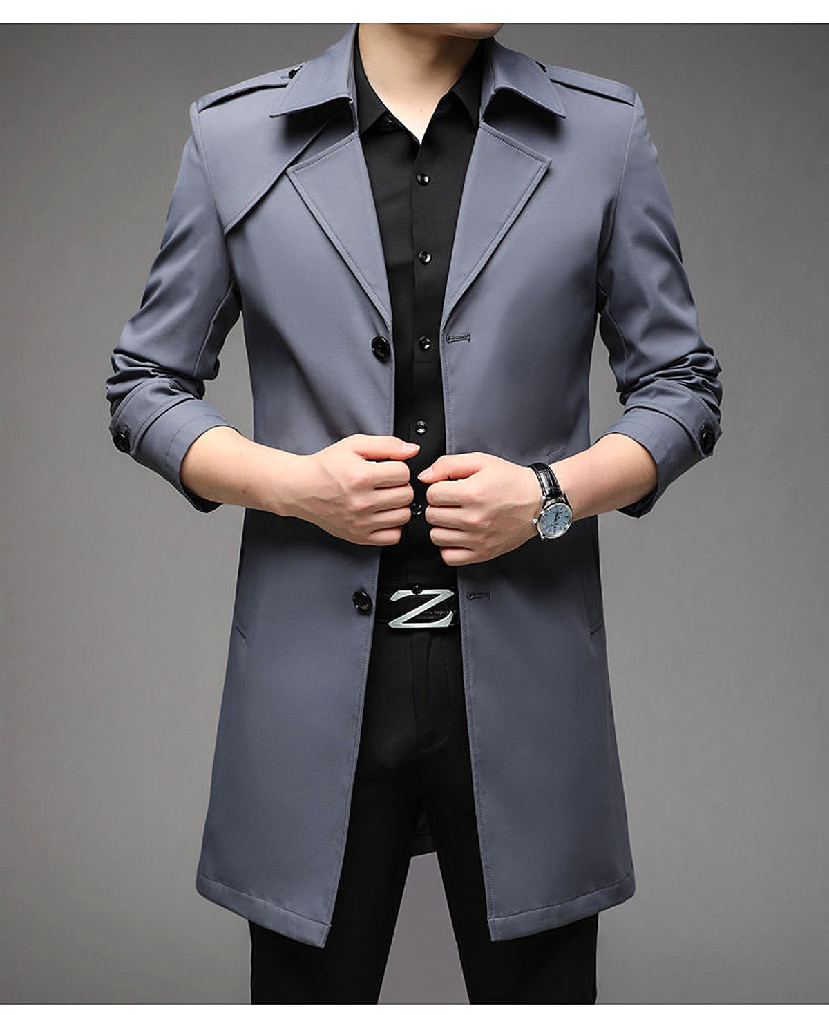UrbanLayer™ – Mid-Length Trench Coat for Men - enhanced image 9