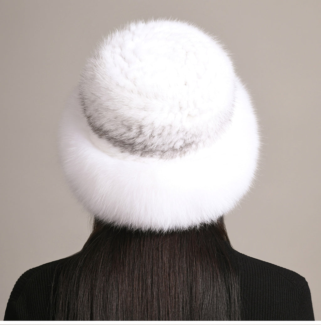 Mink Hair Hat Lady Braided Fur Winter Winter - enhanced image 9