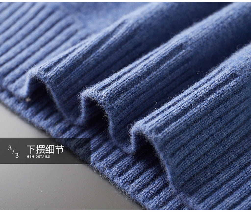 Mock Neck Sweater Men's Pure Wool - enhanced image 9