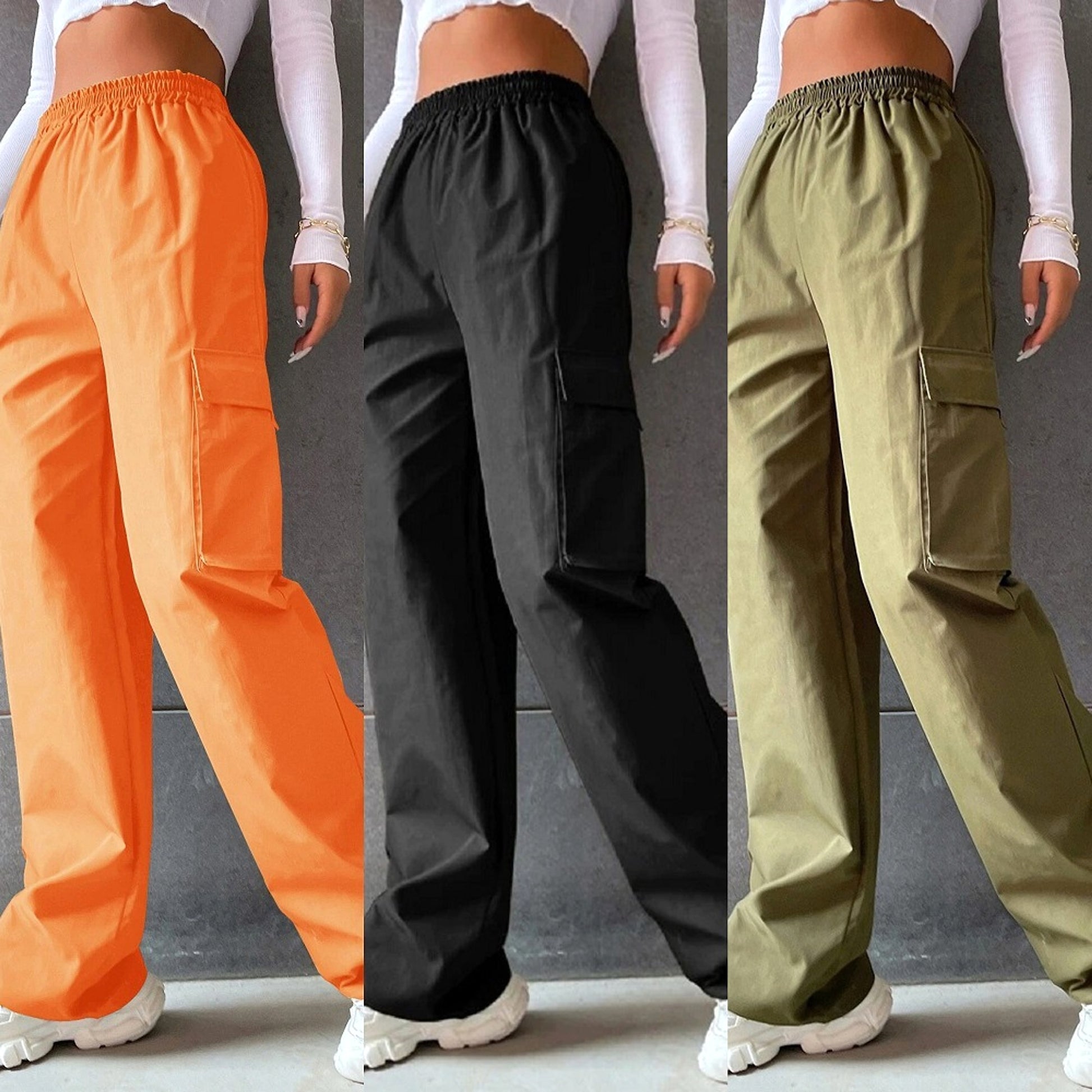 Women Wide Leg Pants Straight Loose (Jeans) - enhanced image 9