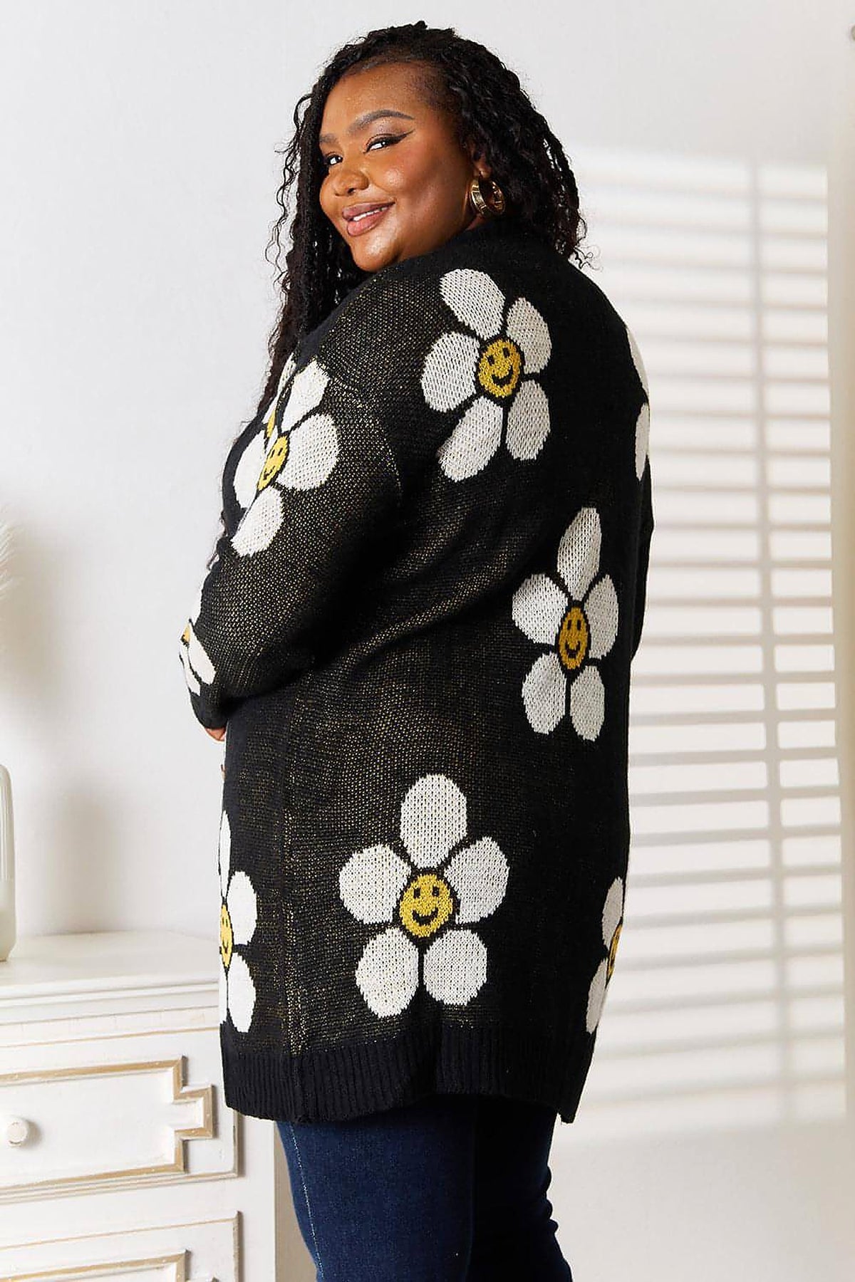 Perfee Floral Button Down Longline Cardigan - enhanced image 9