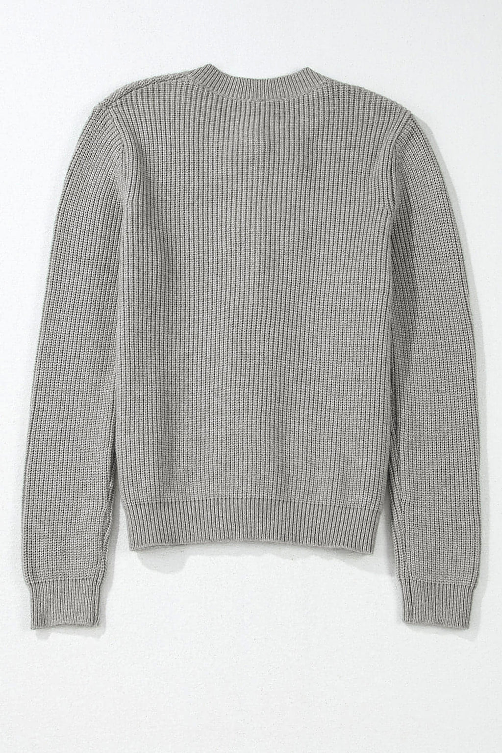 Philippine Gray Ribbed Knit Bow Front Buttoned Cardigan - enhanced image 9