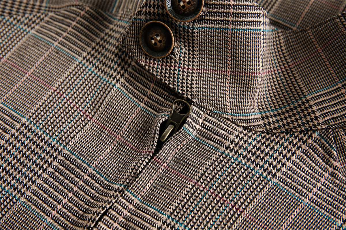 Plaid Loose-fitting Stand-up Collar Jacket Men And Women - enhanced image 9