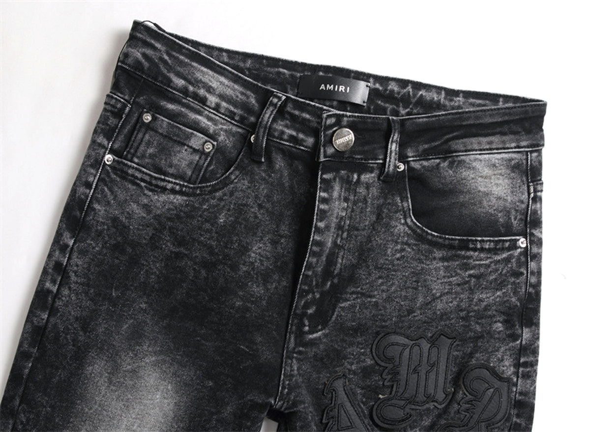 Punk Men's Jeans Hole Embroidery Five-pointed Star - enhanced image 9