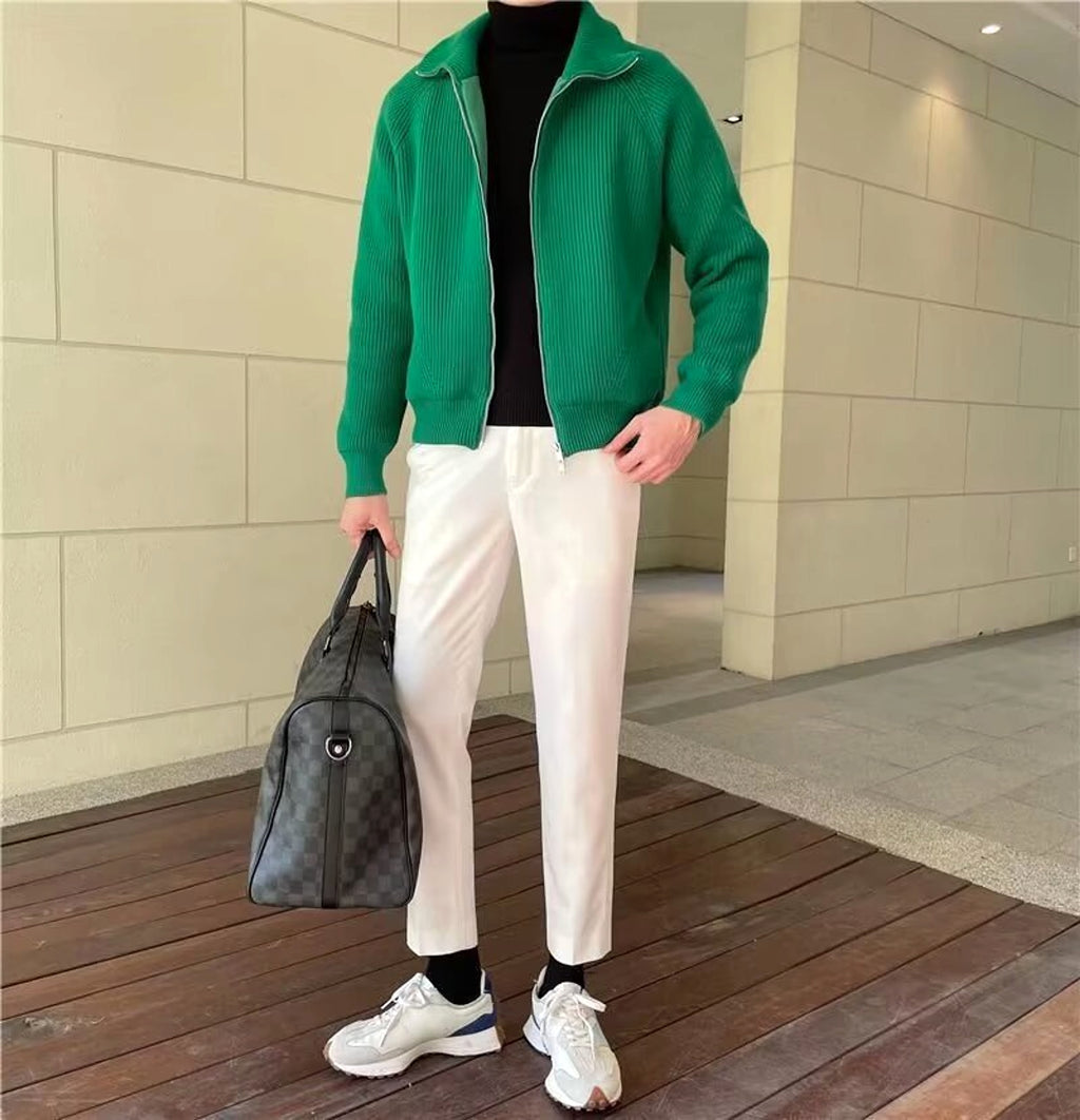 Rabbit Fur Modal Men's Cardigan - enhanced image 9