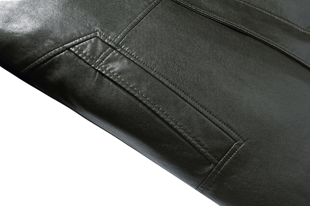Real Leather Men's Winter Jacket – Thickened & Fleece-Lined Elegance - enhanced image 9