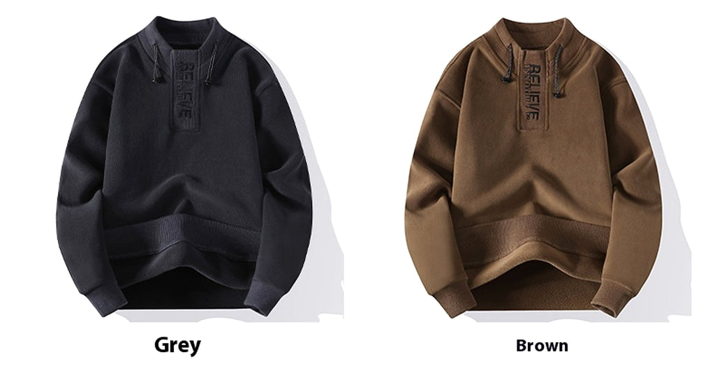 Round Neck Sweater — Men's and Women's Long Sleeves Couple Top - enhanced image 9