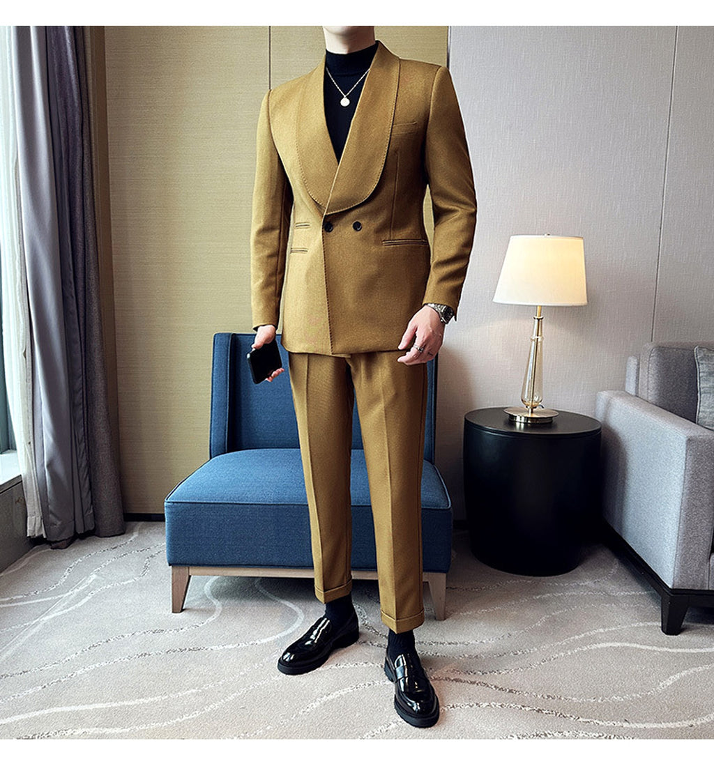 RoyalElite™ Men's Suit – Double-Breasted Business Elegance - enhanced image 9