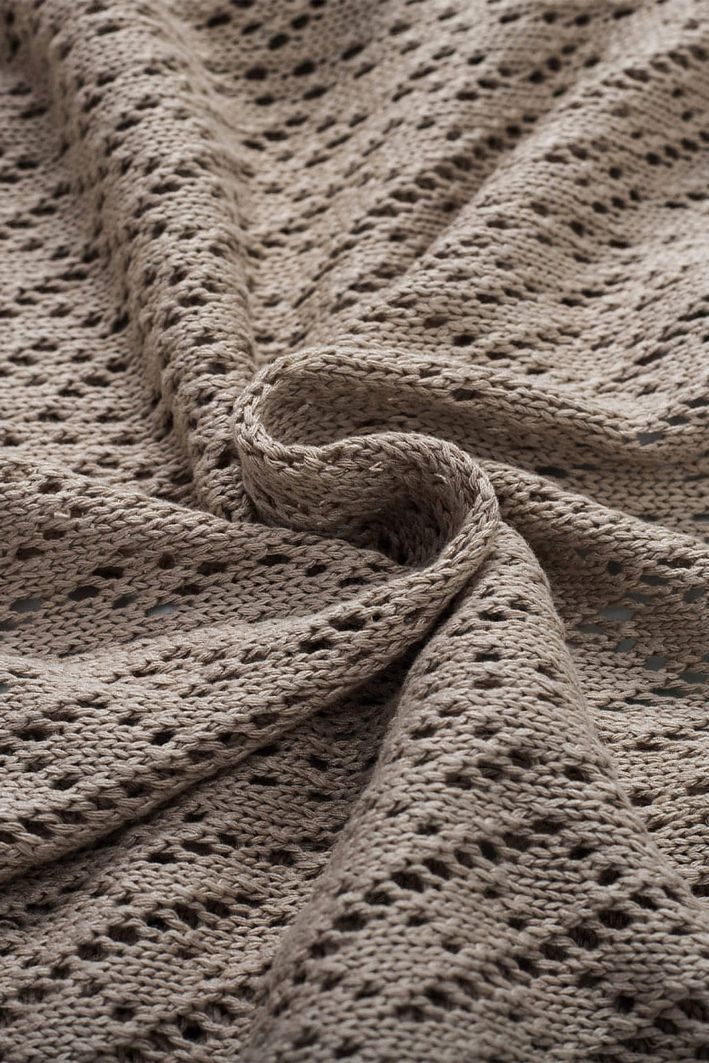 Smoke Gray Solid Color Pointelle Knit Open Front Cardigan - enhanced image 9