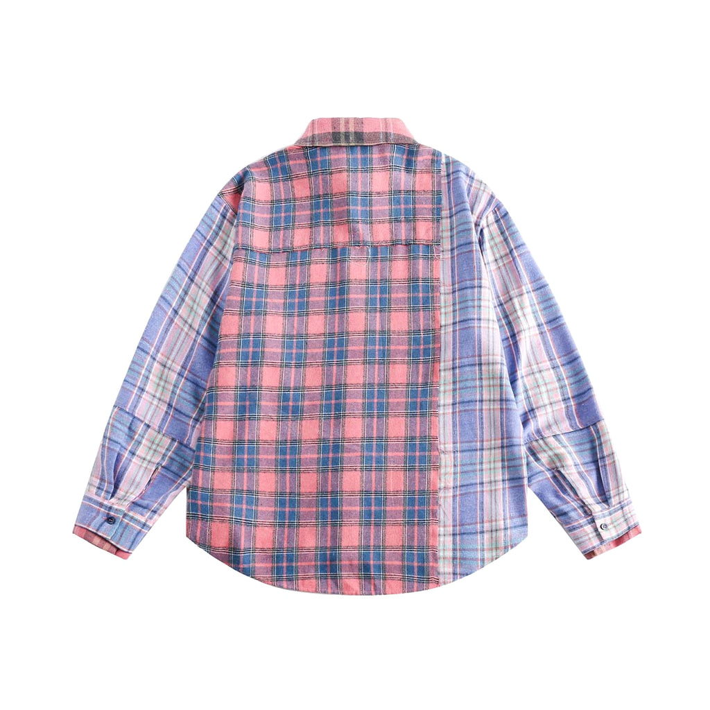 Spring Japanese Style Trend Plaid Stitching DressShirt Women - enhanced image 9