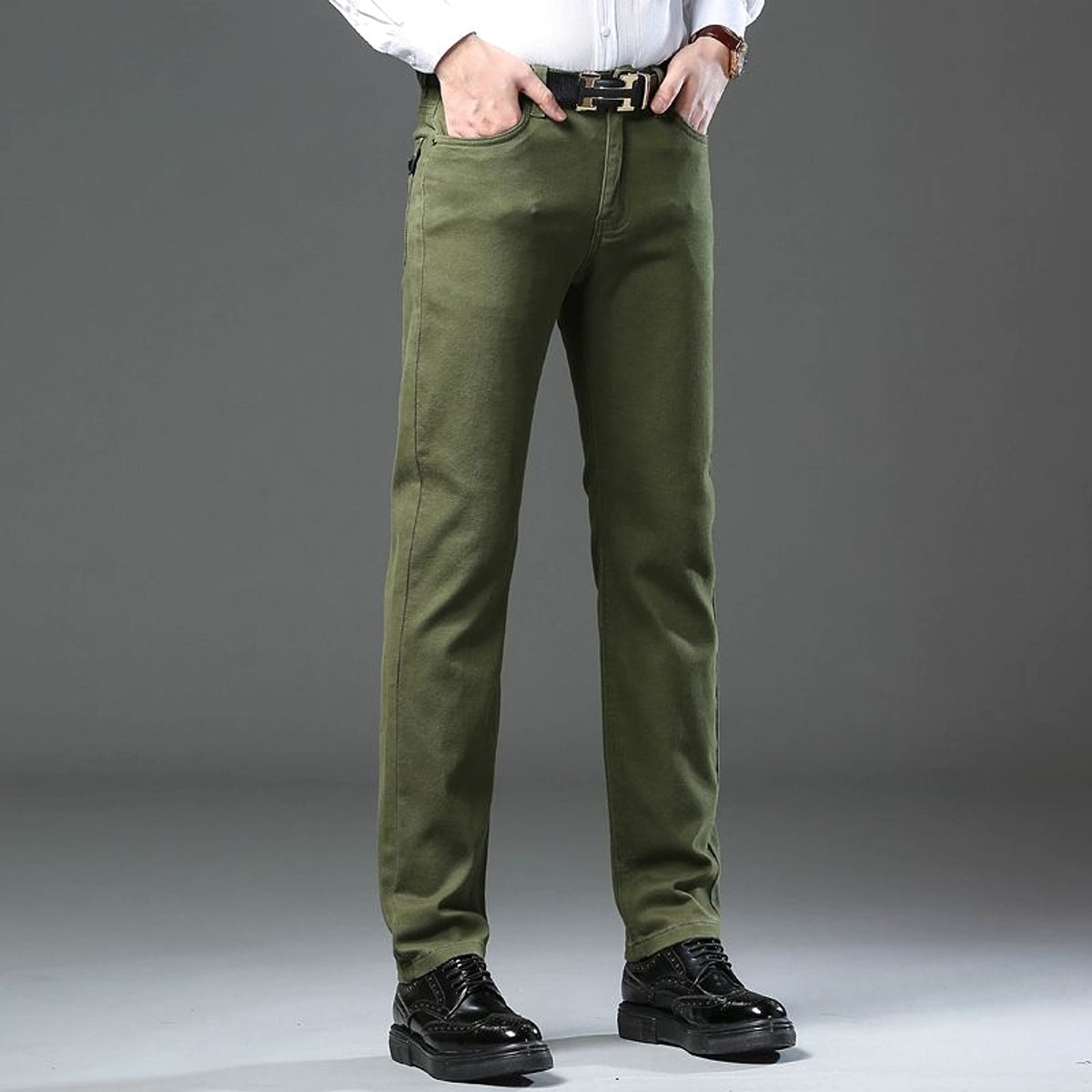 Straight Stretch Comfortable Trousers Mid-high Waist Pants Men - enhanced image 9