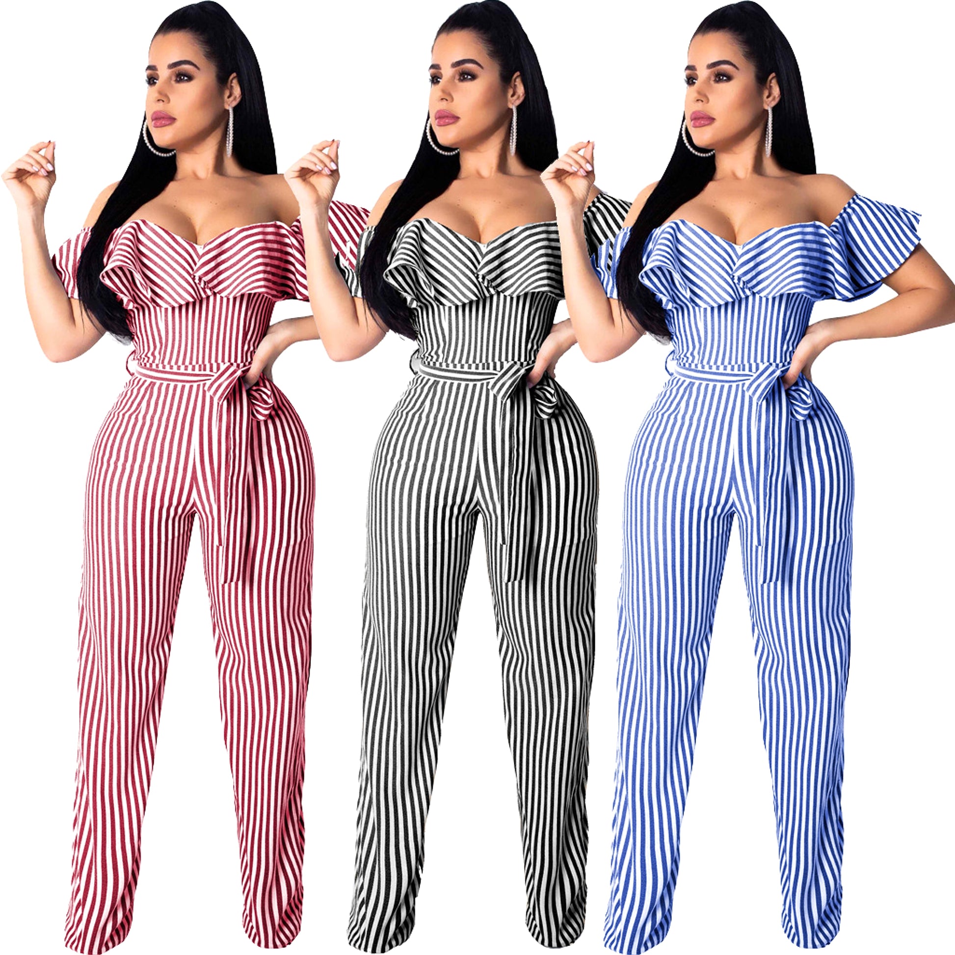 striped jumpsuit - enhanced image 9