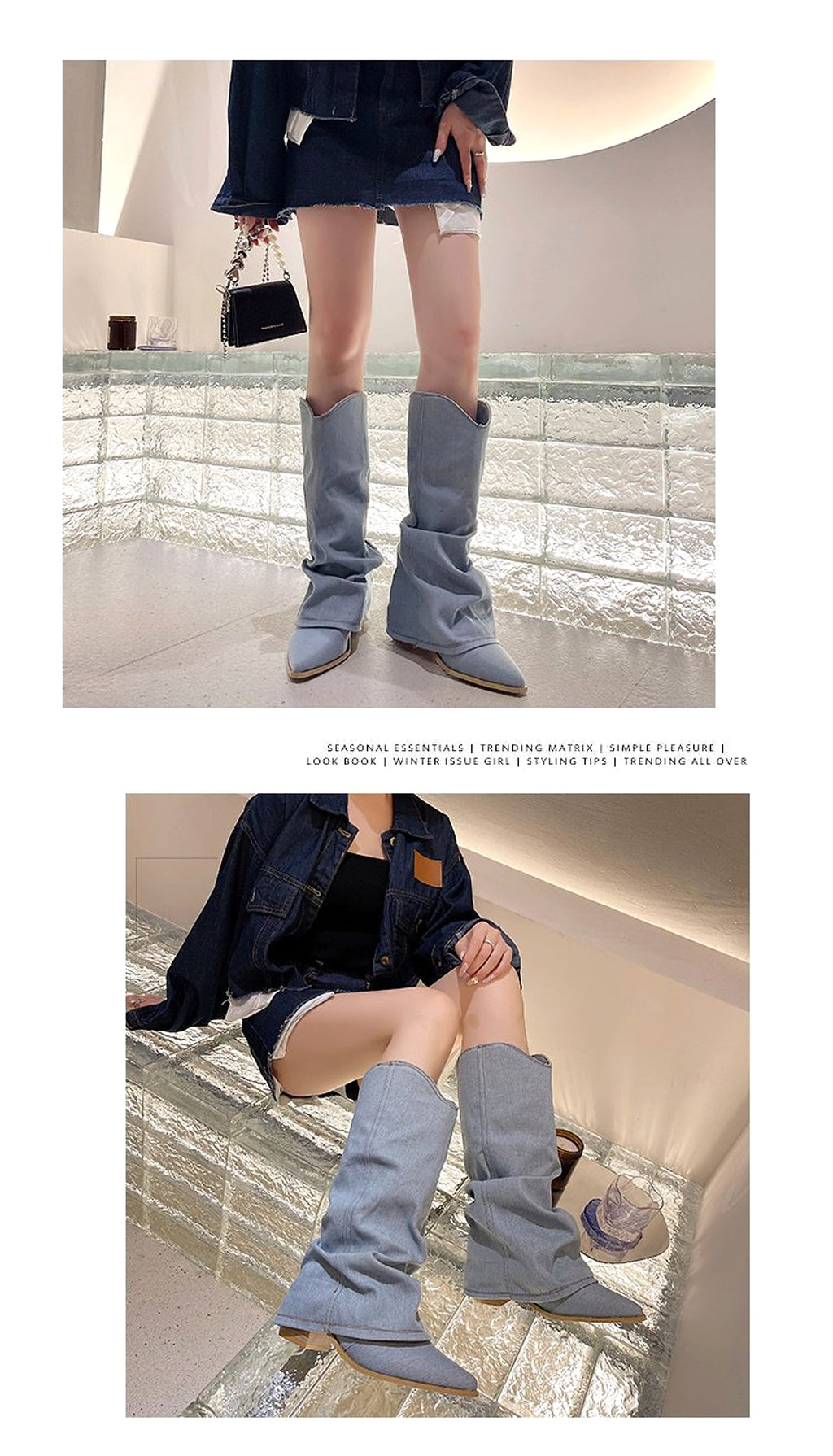Velvexa™ – High Heel Denim Stretch Boots - enhanced image 9