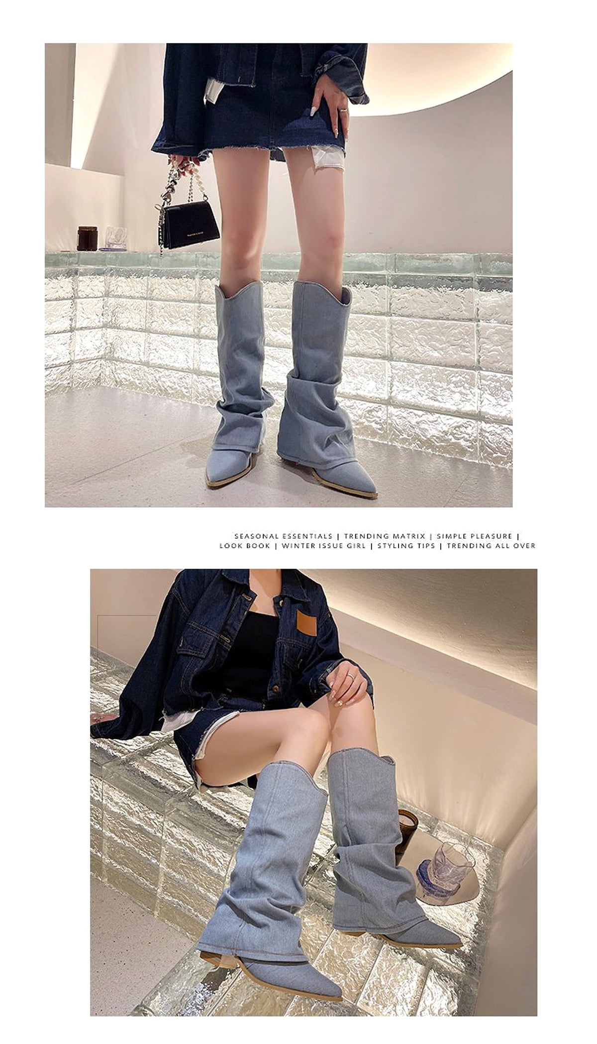 Velvexa™ – High Heel Denim Stretch Boots - enhanced image 9