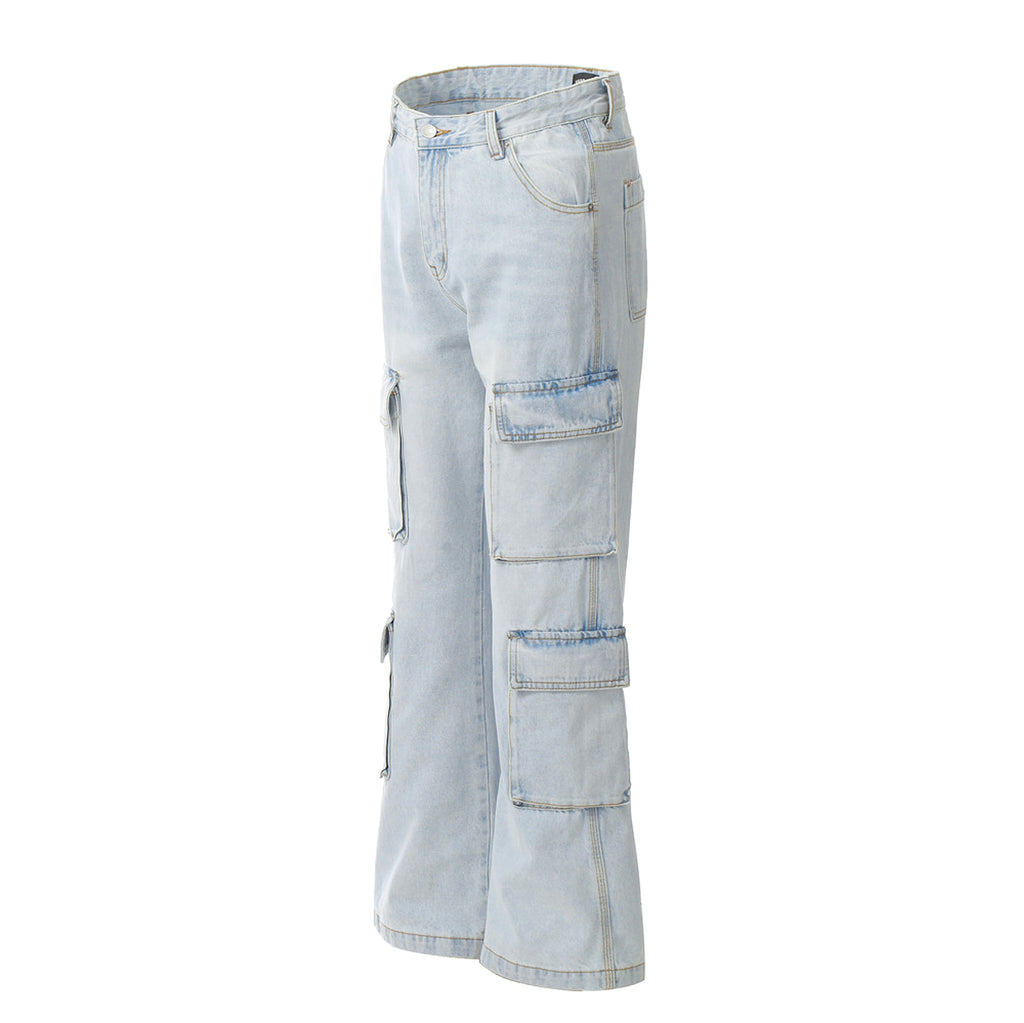 Wash Light Color Cargo Jeans Men - enhanced image 9