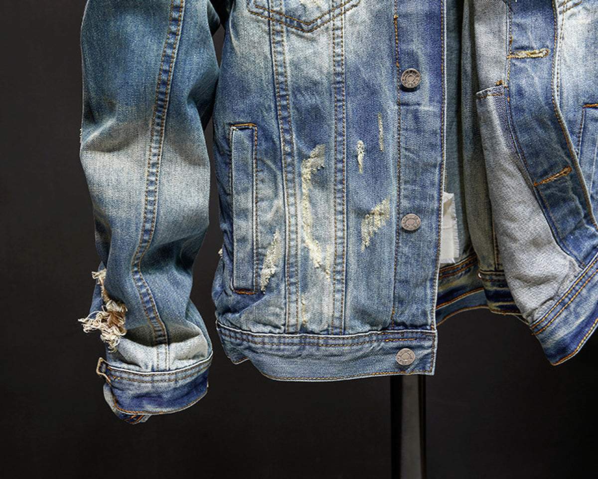 A.1 Washed Denim Jacket Tops Outerwear Men - enhanced image 9