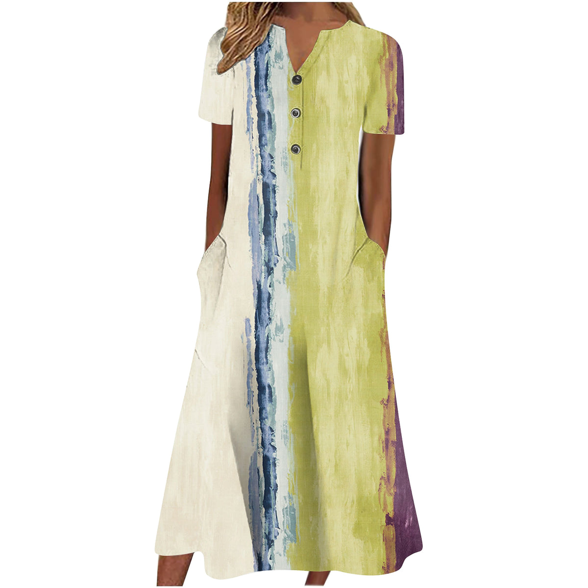 Women’s Summer Midi Dress – Casual, Light & Pocket-Ready - enhanced image 9