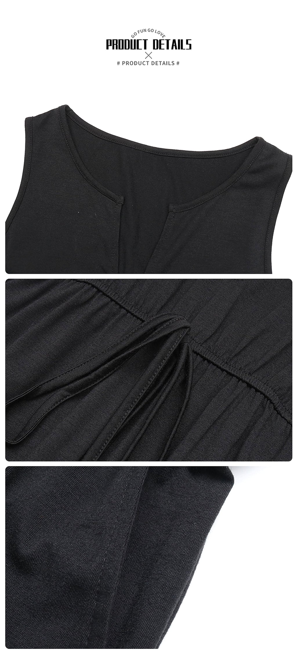 Women's Black Sleeveless Long Jumpsuit - enhanced image 9