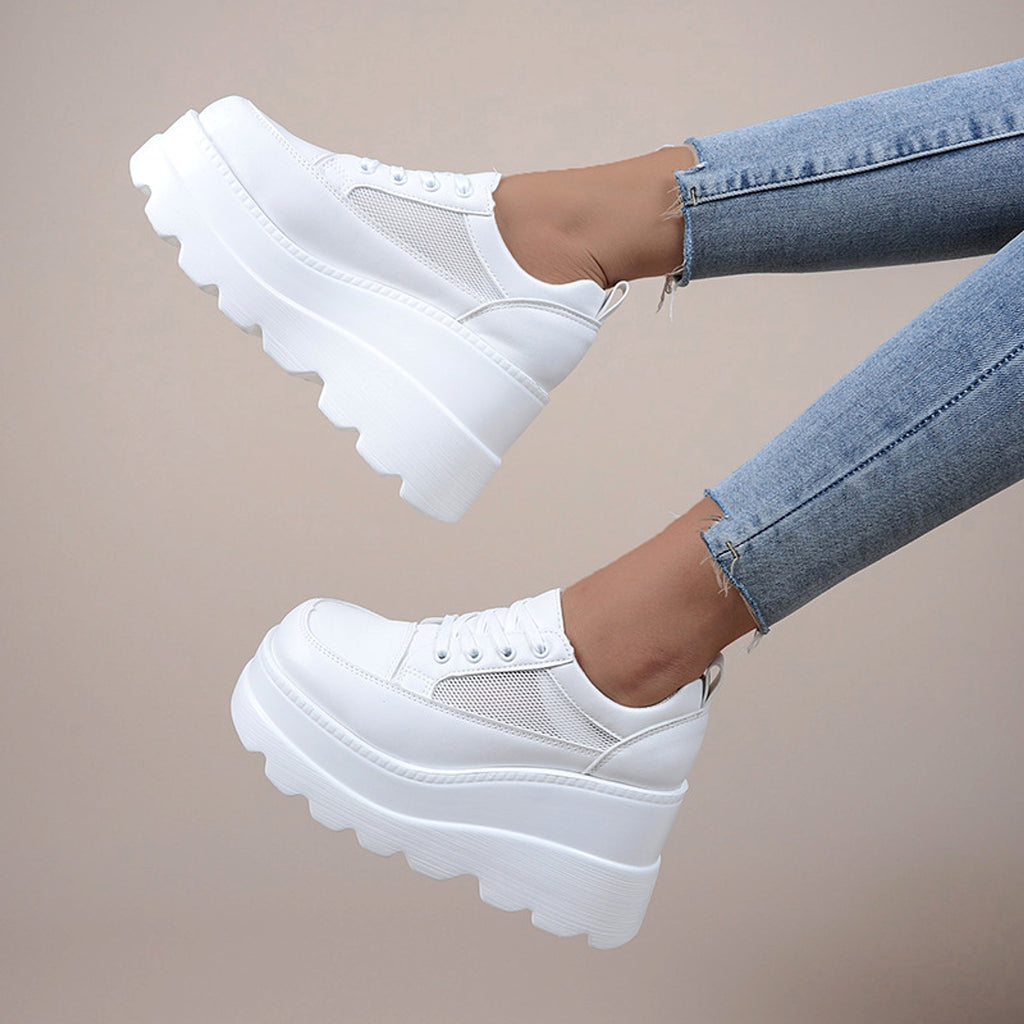 Women's Fashion Lace-up Thick Bottom Casual Daddy Shoes - enhanced image 9