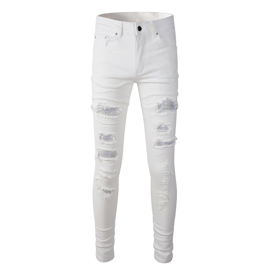 Women's High Street Ripped Stretch Slim Jeans - enhanced image 9