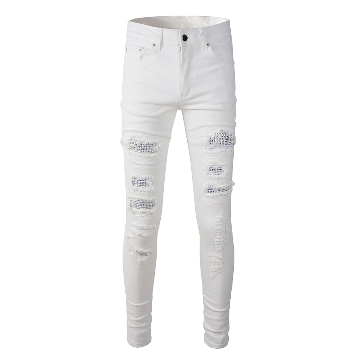 Women's High Street Ripped Stretch Slim Jeans - enhanced image 9