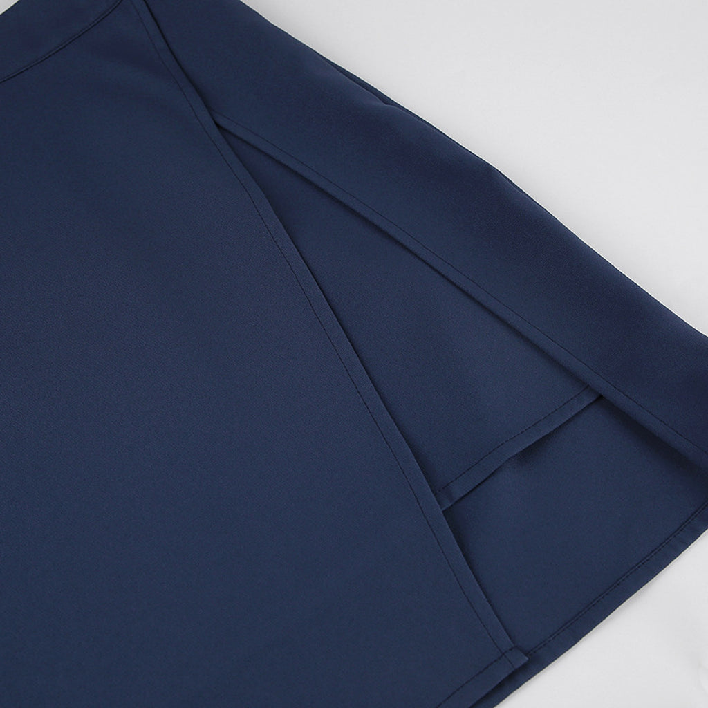 Women's High Waist Blue Split Skirt - enhanced image 9