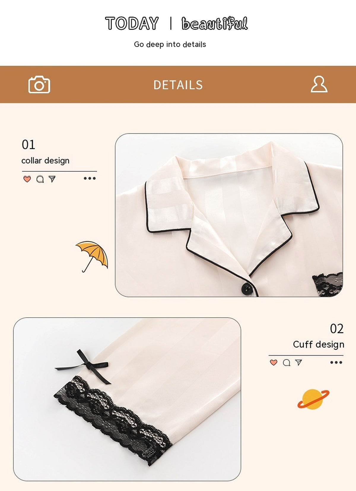Women's Long-sleeved Ice Silk Thin Homewear Pajamas - enhanced image 9