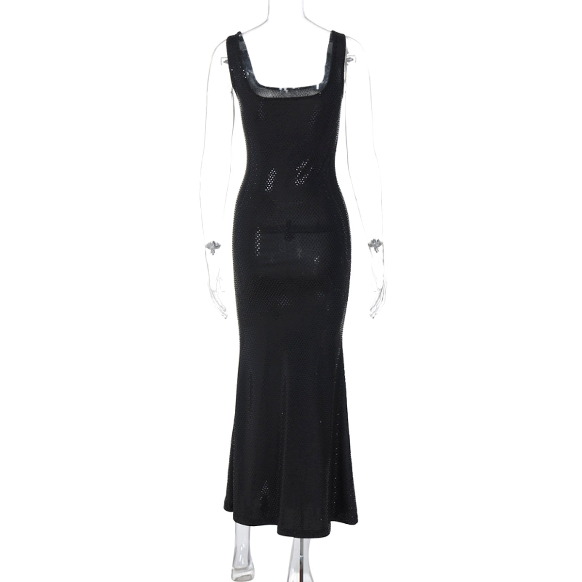 Women's Low-cut U-neck Sequin Hot Drilling Hip Spaghetti Straps Dress - enhanced image 9