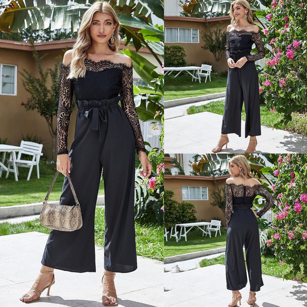 Women's Off-neck Wide-leg Jumpsuit - enhanced image 9