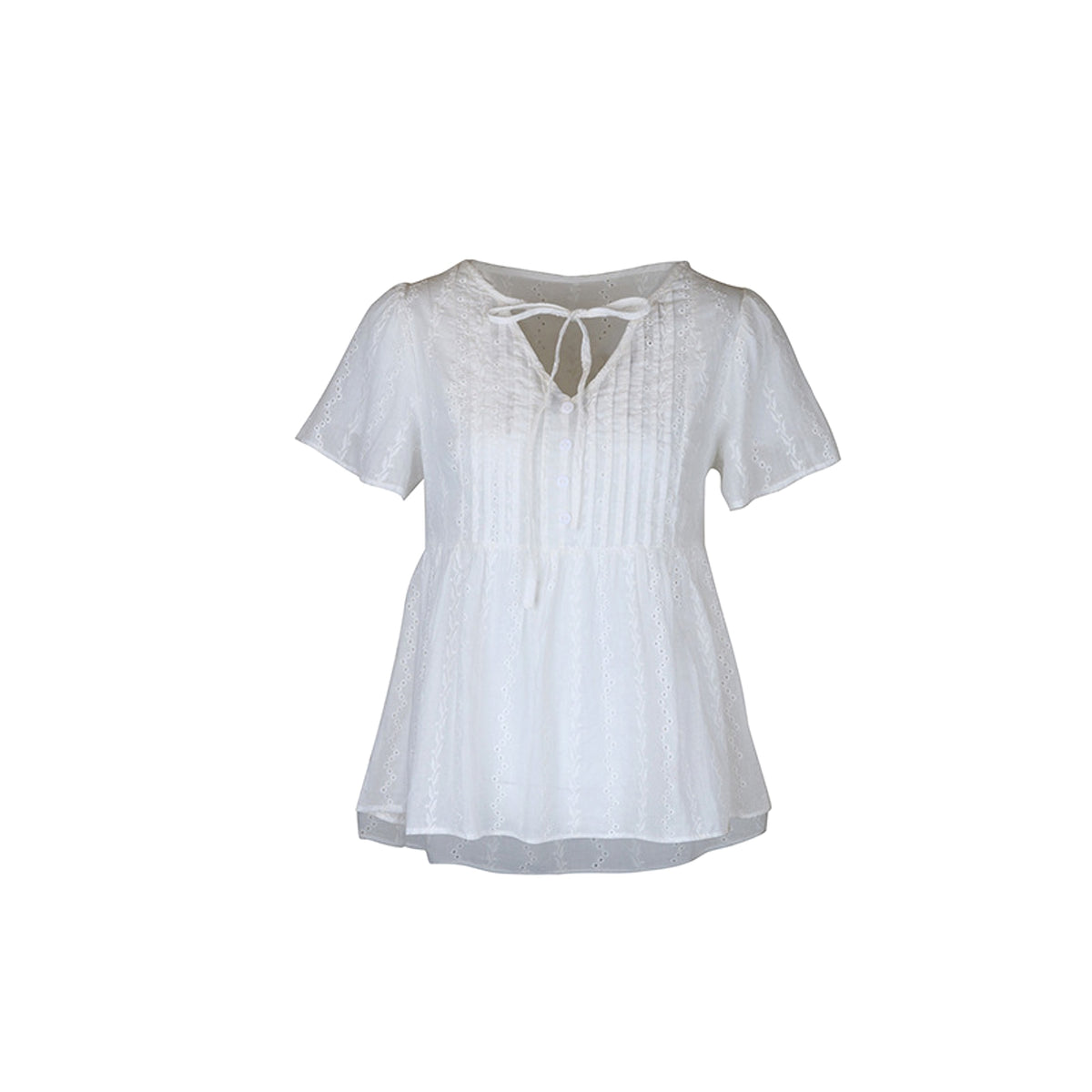 B1. Women's V-neck Stitching Shirt (T-Shirt) - enhanced image 9