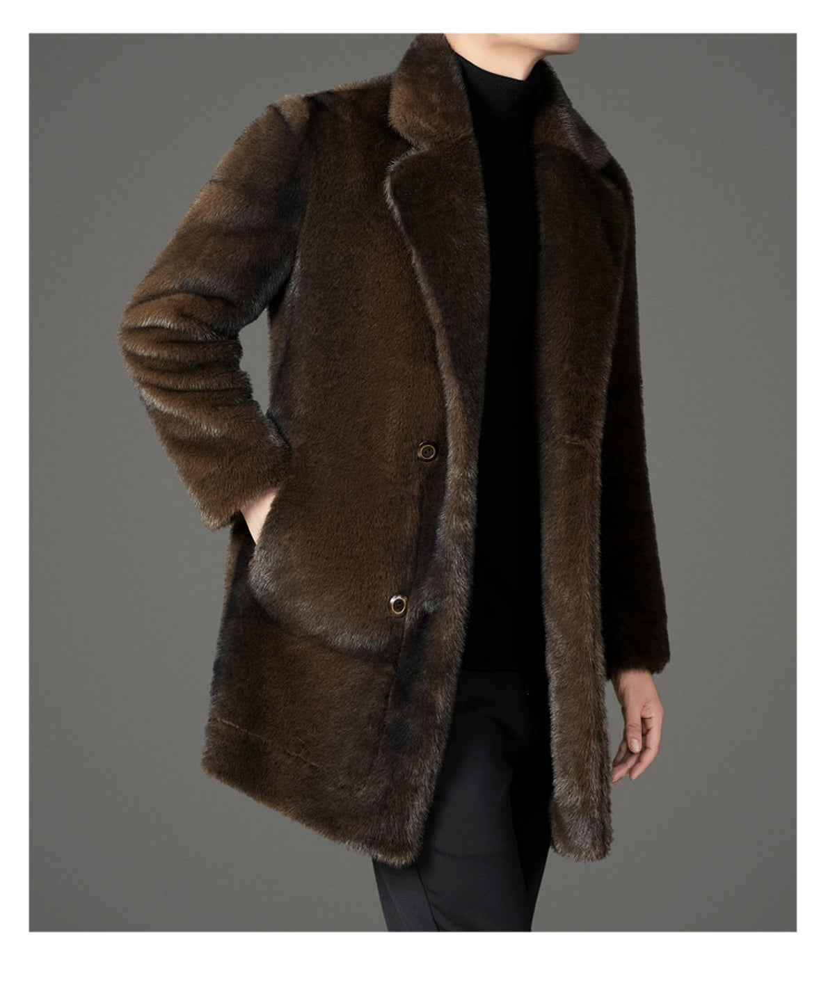 Xuelan Mink Fur Warm Coat On Both Sides Jacket Ment - enhanced image 9
