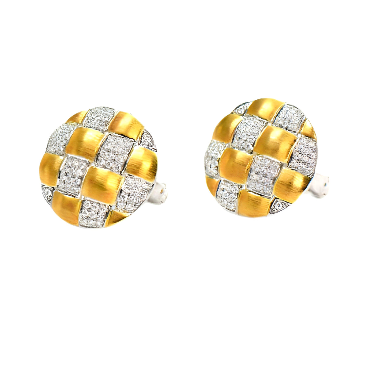 18K Gold Diamond Braided Craft Earrings – Stylish & Unique - enhanced image 10