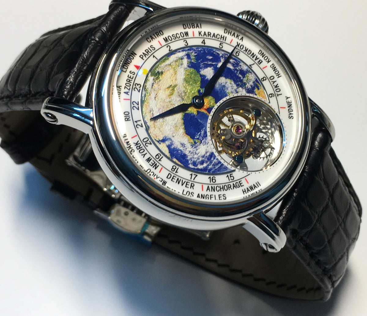 3D Globe Tourbillon Round Watch Fashion - enhanced image 10