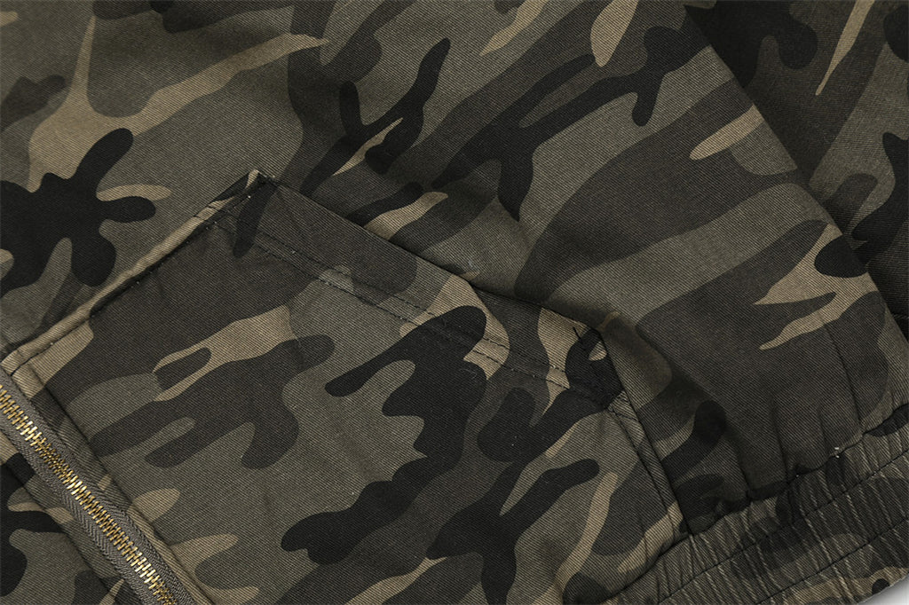 American Retro Camouflage Hooded Cotton Jacket For Men - enhanced image 10