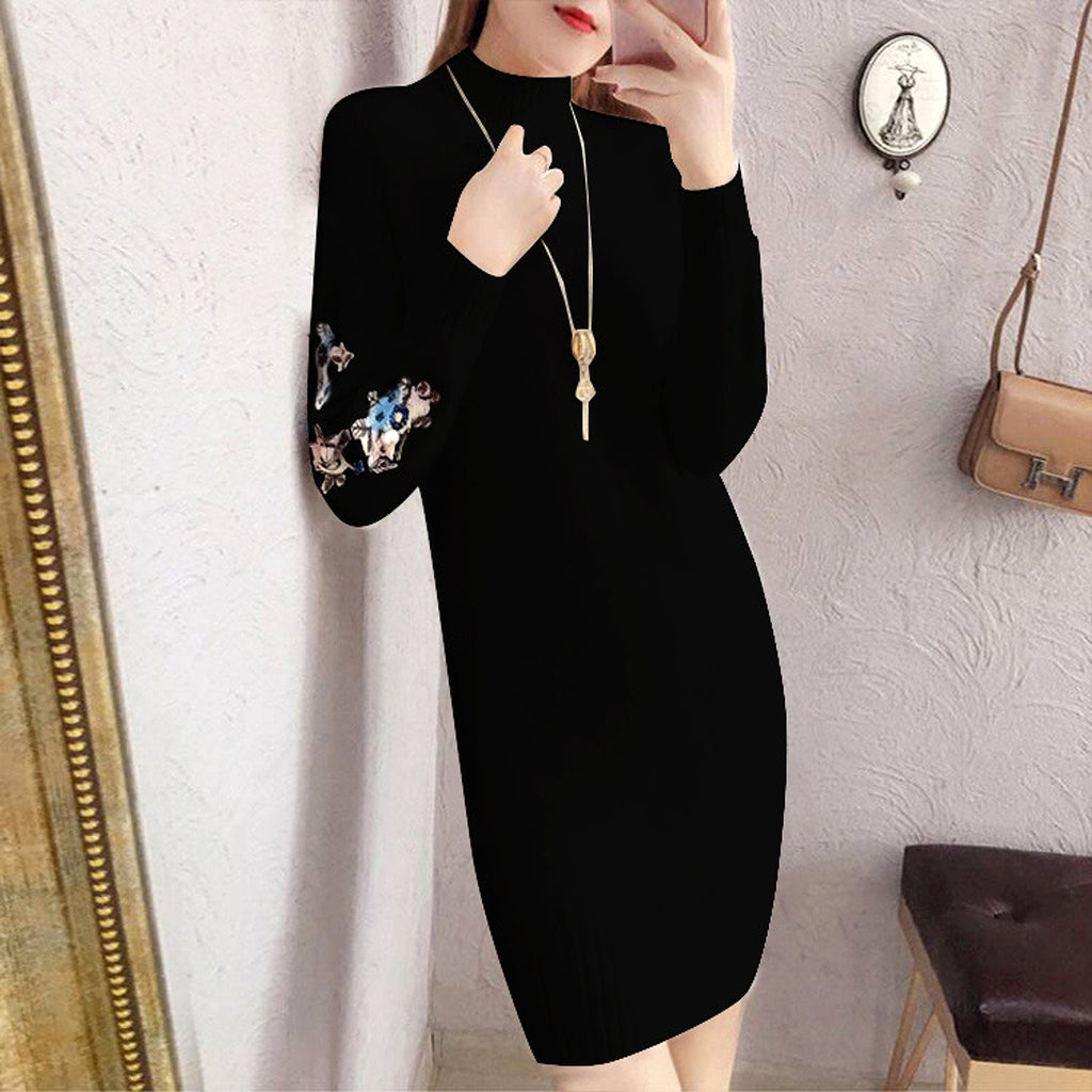 Autumn And Winter Fleece-lined Thickened Woolen Dress Sweater - enhanced image 10