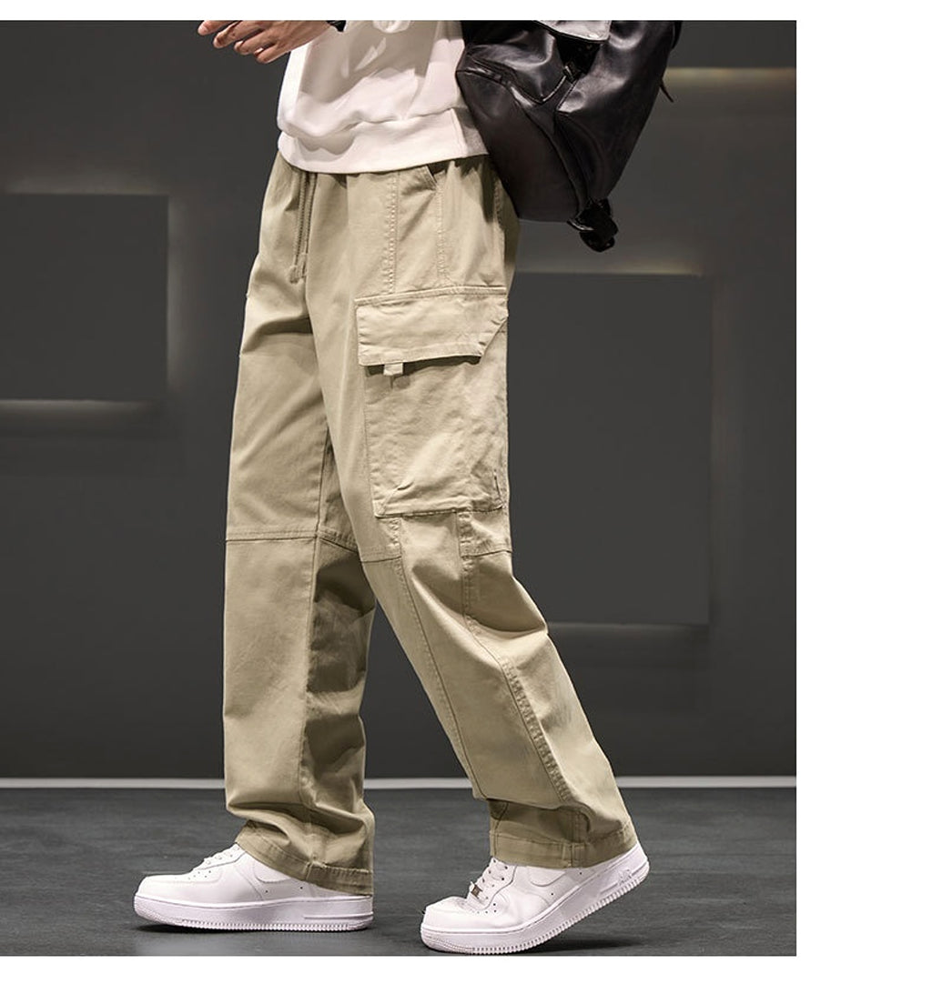 Autumn And Winter New Straight Loose Oversized Cargo Pants Jeans Men - enhanced image 10