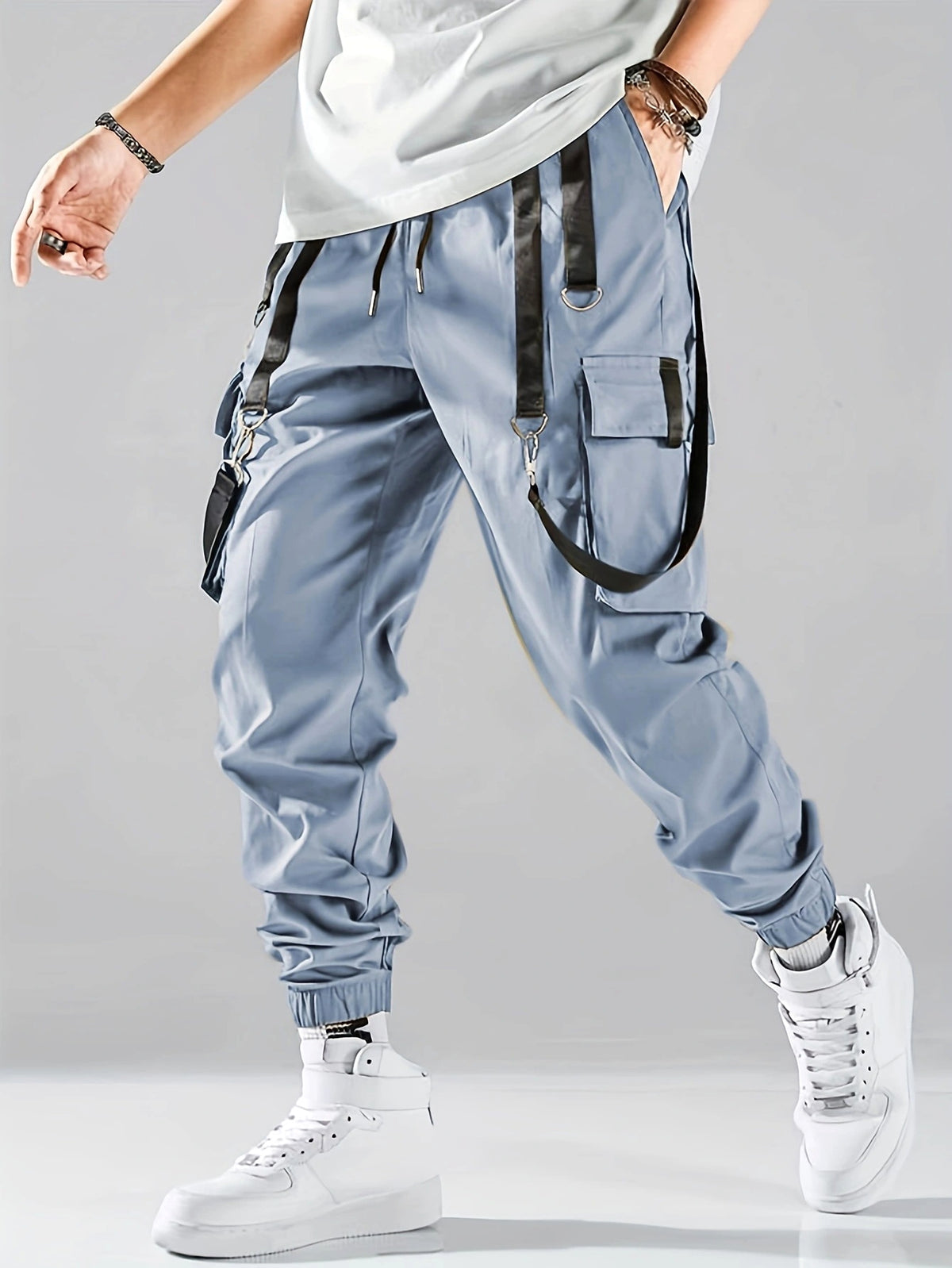 B.1 Ribbon Overalls Drawstring Sports Trousers Pants - enhanced image 10